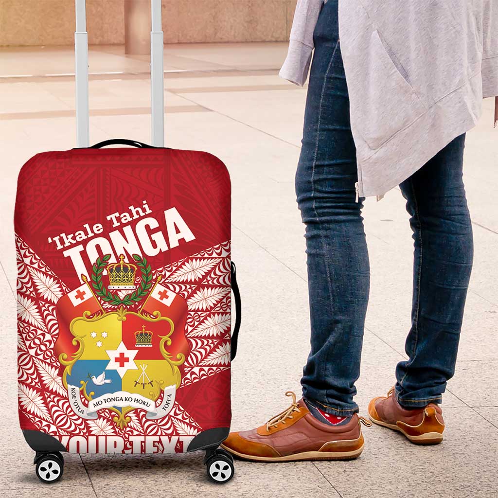 Tonga Rugby Custom Luggage Cover Go ʻIkale Tahi Go Tongan Tapa Cloth