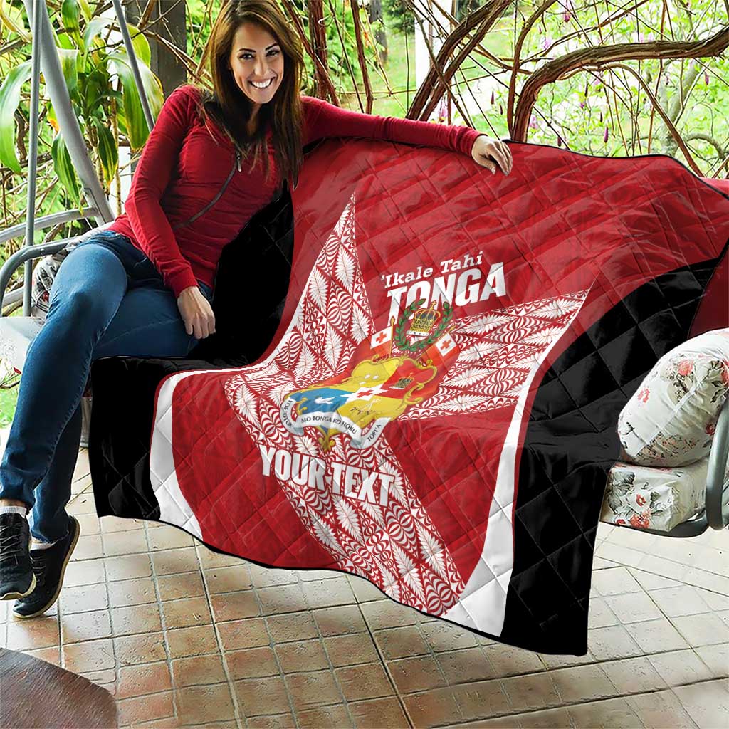 Tonga Rugby Custom Quilt Go ʻIkale Tahi Go Tongan Tapa Cloth