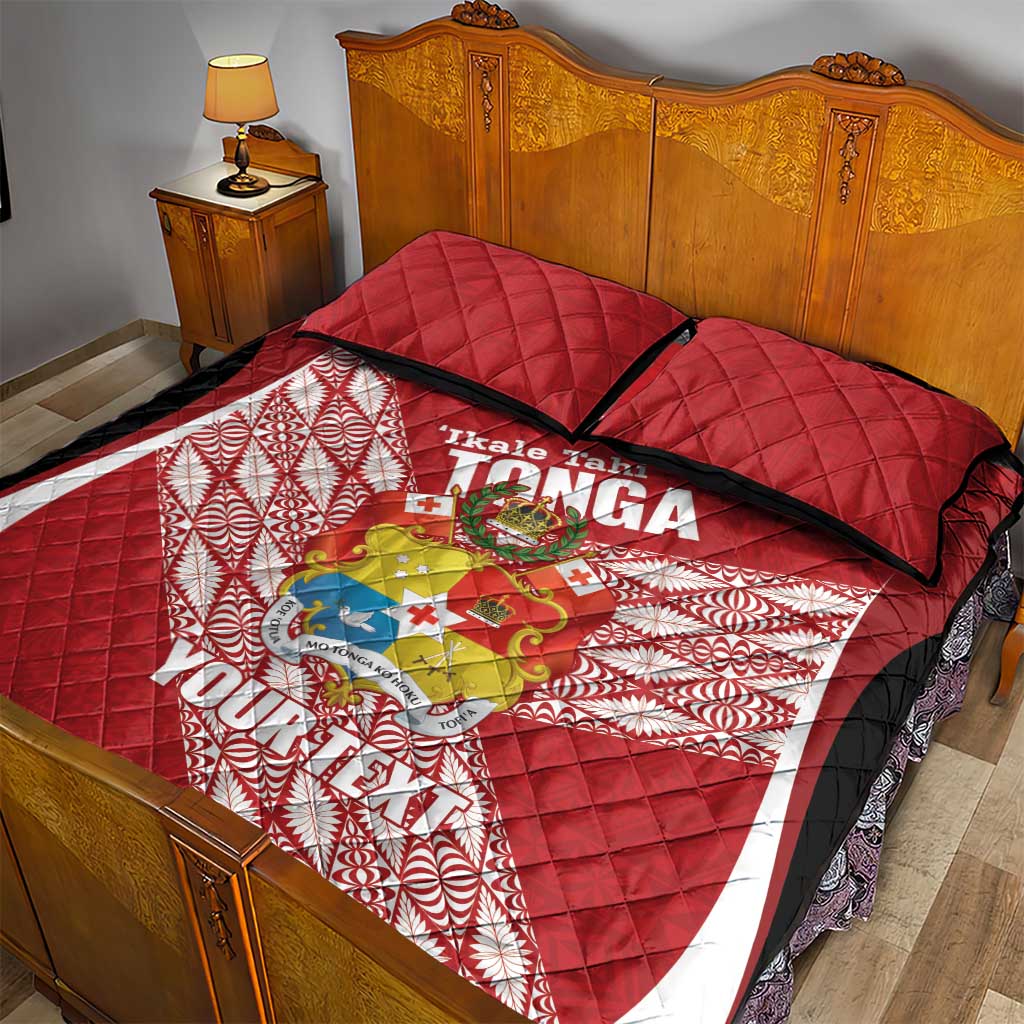 Tonga Rugby Custom Quilt Bed Set Go ʻIkale Tahi Go Tongan Tapa Cloth