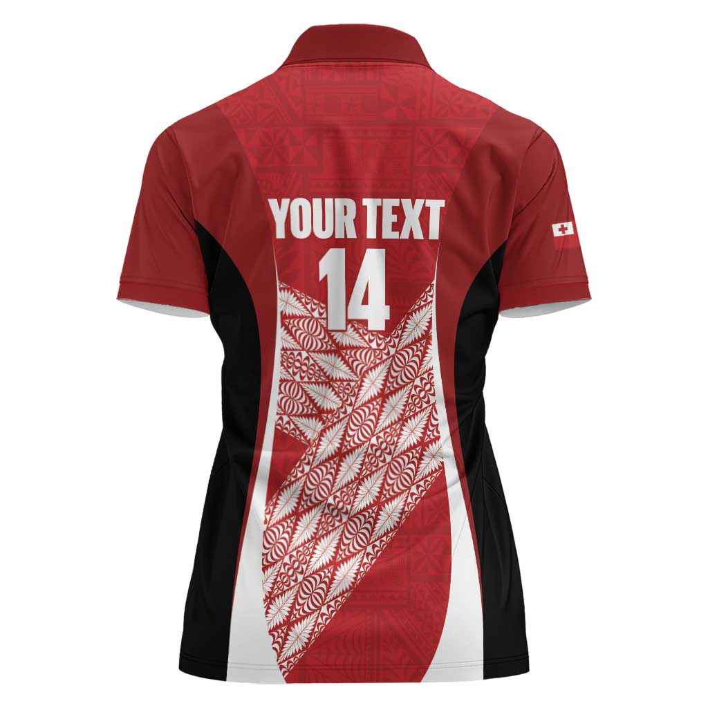 Tonga Rugby Custom Women Polo Shirt Go ʻIkale Tahi Go Tongan Tapa Cloth LT14 - Polynesian Pride