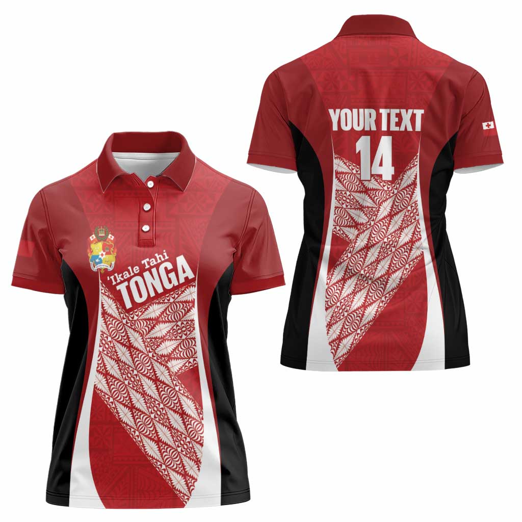 Tonga Rugby Custom Women Polo Shirt Go ʻIkale Tahi Go Tongan Tapa Cloth LT14 - Polynesian Pride