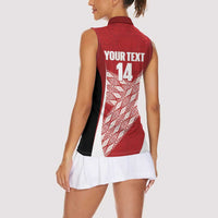 Tonga Rugby Custom Women Sleeveless Polo Shirt Go ʻIkale Tahi Go Tongan Tapa Cloth LT14 - Polynesian Pride