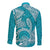 Polynesian Pride Hawaii Long Sleeve Button Shirt Hawaiian Tribal Honu Turquoise Version LT14 - Polynesian Pride