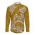 Polynesian Pride Hawaii Long Sleeve Button Shirt Hawaiian Tribal Honu Gold Version LT14 Unisex Gold - Polynesian Pride