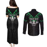 Personalised Aotearoa Rugby Couples Matching Puletasi and Long Sleeve Button Shirt New Zealand Maori Kete Matauranga Pattern LT14 - Polynesian Pride