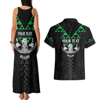 Personalised Aotearoa Rugby Couples Matching Tank Maxi Dress and Hawaiian Shirt New Zealand Maori Kete Matauranga Pattern LT14 - Polynesian Pride