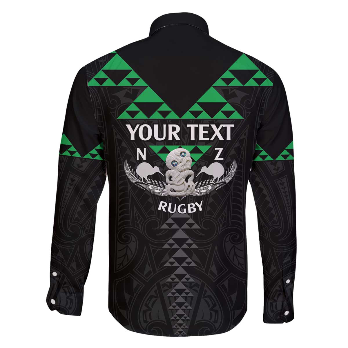 Personalised Aotearoa Rugby Family Matching Off The Shoulder Long Sleeve Dress and Hawaiian Shirt New Zealand Maori Kete Matauranga Pattern LT14 - Polynesian Pride