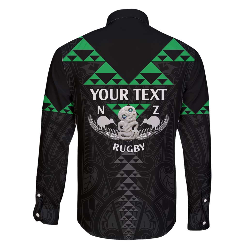 Personalised Aotearoa Rugby Family Matching Off Shoulder Maxi Dress and Hawaiian Shirt New Zealand Maori Kete Matauranga Pattern LT14 - Polynesian Pride