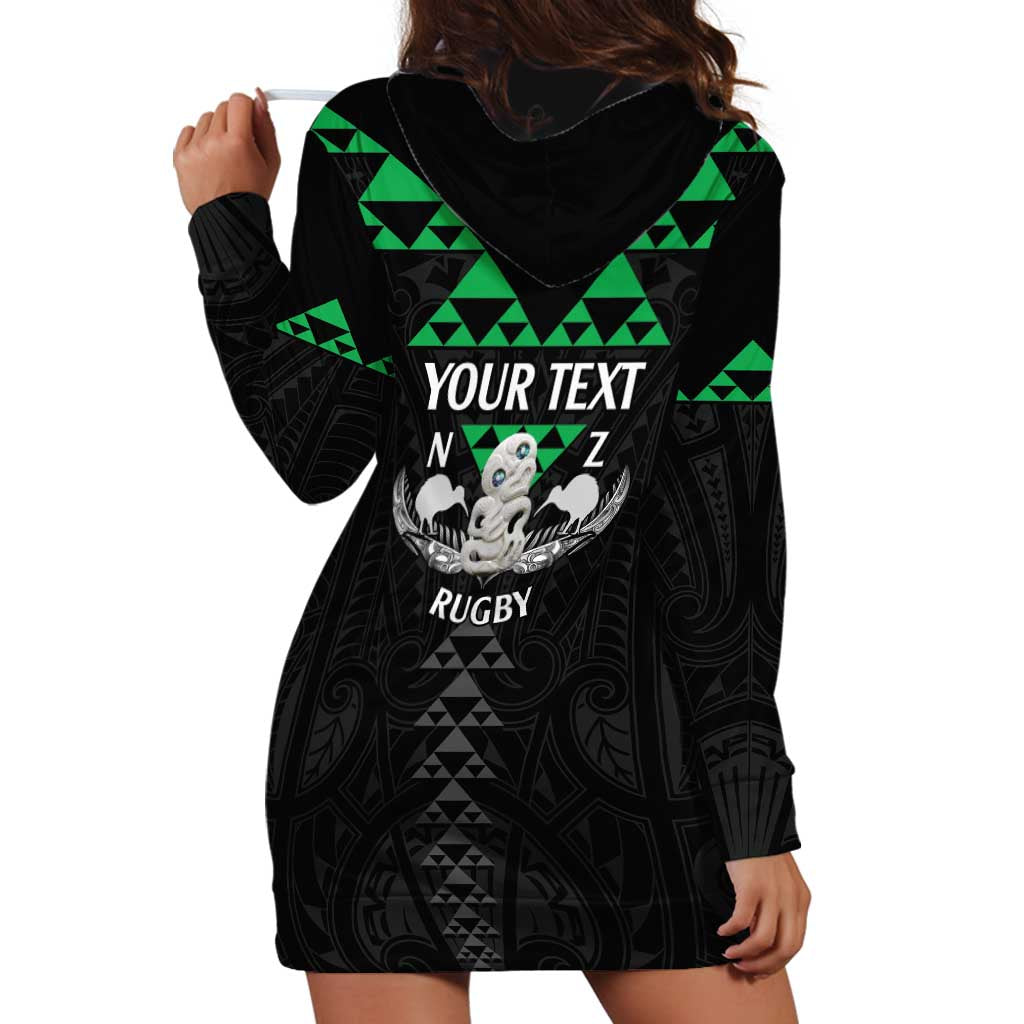 Personalised Aotearoa Rugby Hoodie Dress New Zealand Maori Kete Matauranga Pattern LT14 - Polynesian Pride