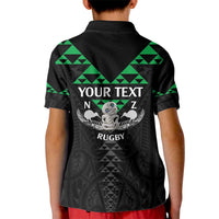 Personalised Aotearoa Rugby Kid Polo Shirt New Zealand Maori Kete Matauranga Pattern LT14 - Polynesian Pride