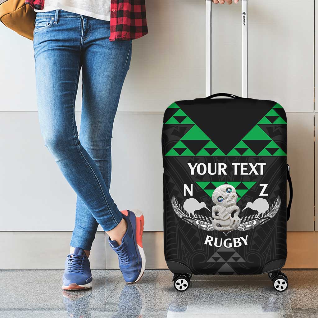 Personalised Aotearoa Rugby Luggage Cover New Zealand Maori Kete Matauranga Pattern