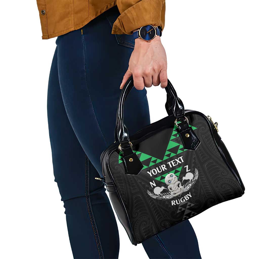 Personalised Aotearoa Rugby Shoulder Handbag New Zealand Maori Kete Matauranga Pattern LT14 - Polynesian Pride