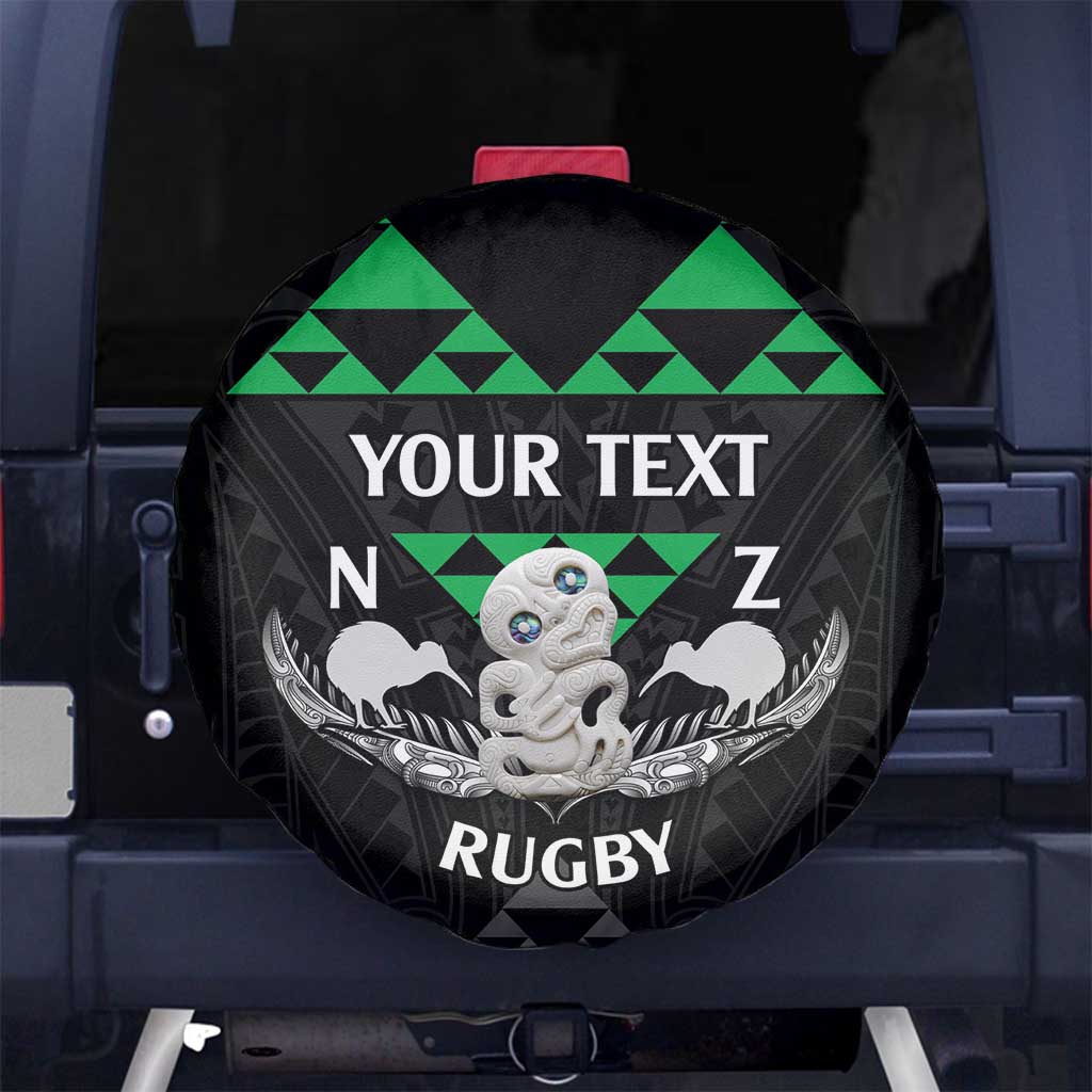 Personalised Aotearoa Rugby Spare Tire Cover New Zealand Maori Kete Matauranga Pattern LT14 - Polynesian Pride