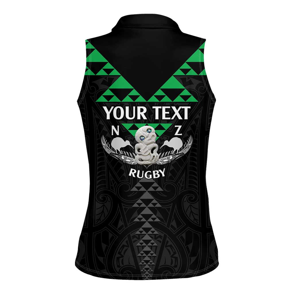 Personalised Aotearoa Rugby Women Sleeveless Polo Shirt New Zealand Maori Kete Matauranga Pattern LT14 - Polynesian Pride