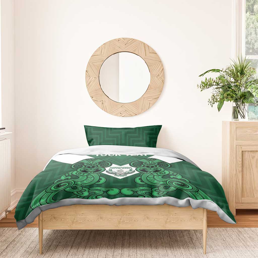 Custom Aotearoa Rugby Bedding Set New Zealand Maori Kete Poutama Pattern