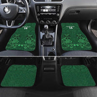 Custom Aotearoa Rugby Car Mats New Zealand Maori Kete Poutama Pattern LT14 Set 4pcs Green - Polynesian Pride