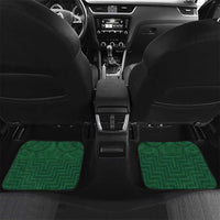 Custom Aotearoa Rugby Car Mats New Zealand Maori Kete Poutama Pattern LT14 Set 2pcs - Back Green - Polynesian Pride