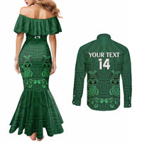 Custom Aotearoa Rugby Couples Matching Mermaid Dress and Long Sleeve Button Shirt New Zealand Maori Kete Poutama Pattern LT14 - Polynesian Pride