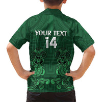 Custom Aotearoa Rugby Family Matching Short Sleeve Bodycon Dress and Hawaiian Shirt New Zealand Maori Kete Poutama Pattern LT14 - Polynesian Pride