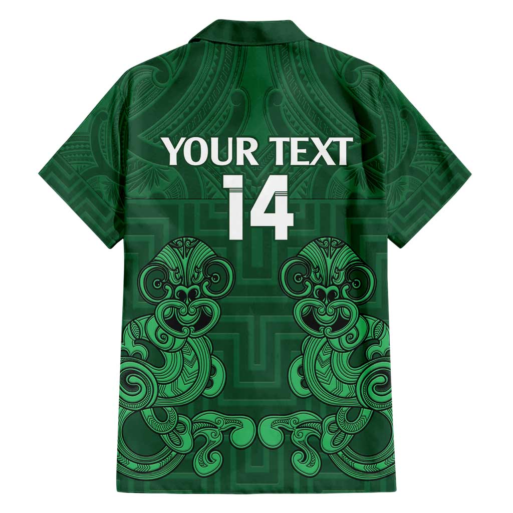 Custom Aotearoa Rugby Family Matching Short Sleeve Bodycon Dress and Hawaiian Shirt New Zealand Maori Kete Poutama Pattern LT14 - Polynesian Pride