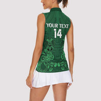 Custom Aotearoa Rugby Women Sleeveless Polo Shirt New Zealand Maori Kete Poutama Pattern LT14 - Polynesian Pride