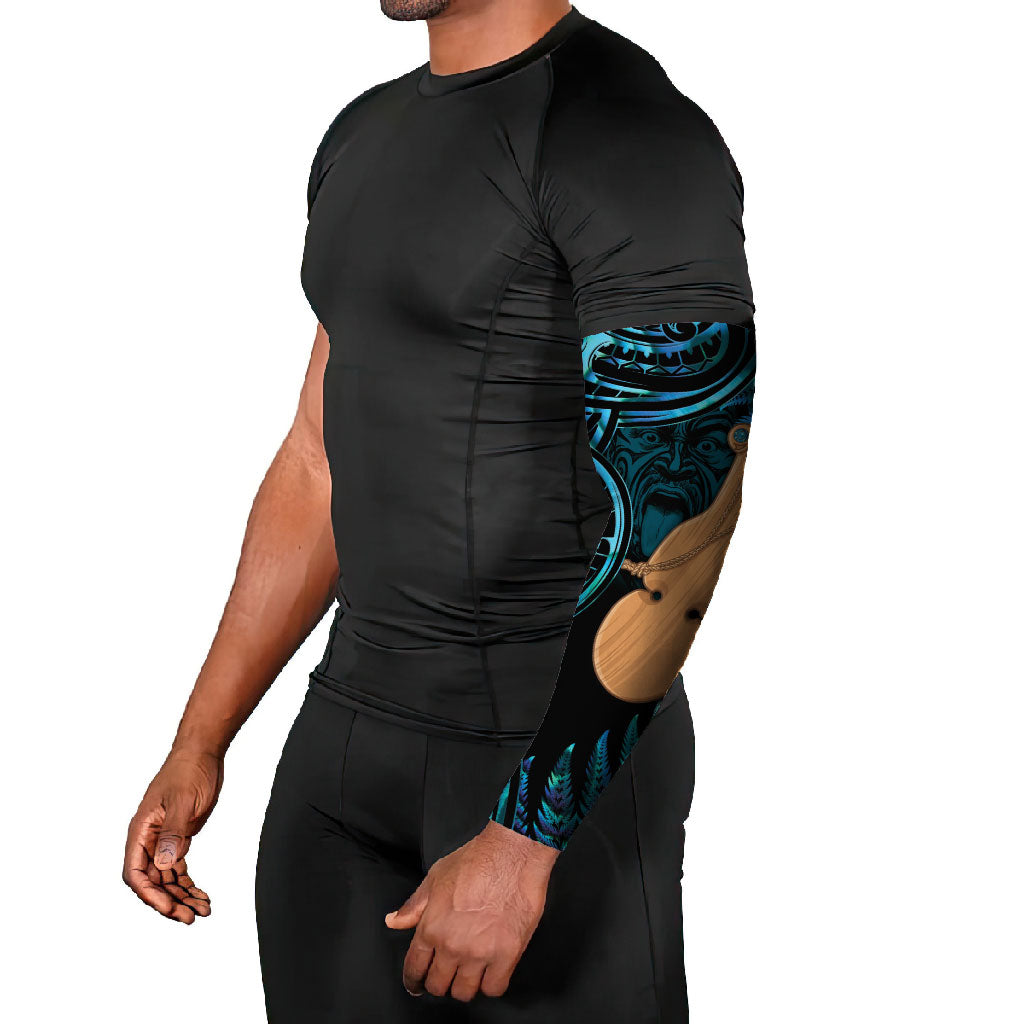 Kotiate New Zealand Arm Sleeves Maori Weapon Paua Shell Haka Fern