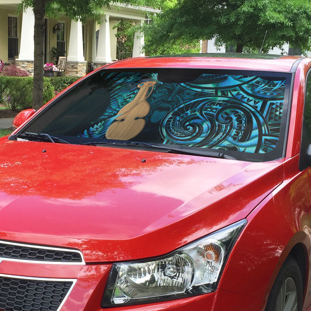 Kotiate New Zealand Auto Sun Shade Maori Weapon Paua Shell Haka Fern