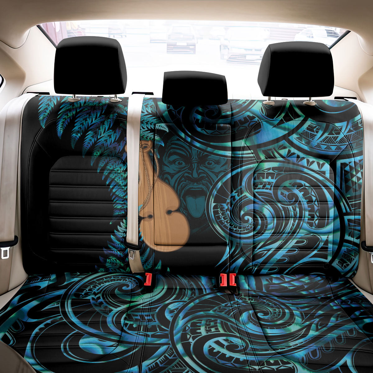 Kotiate New Zealand Back Car Seat Cover Maori Weapon Paua Shell Haka Fern