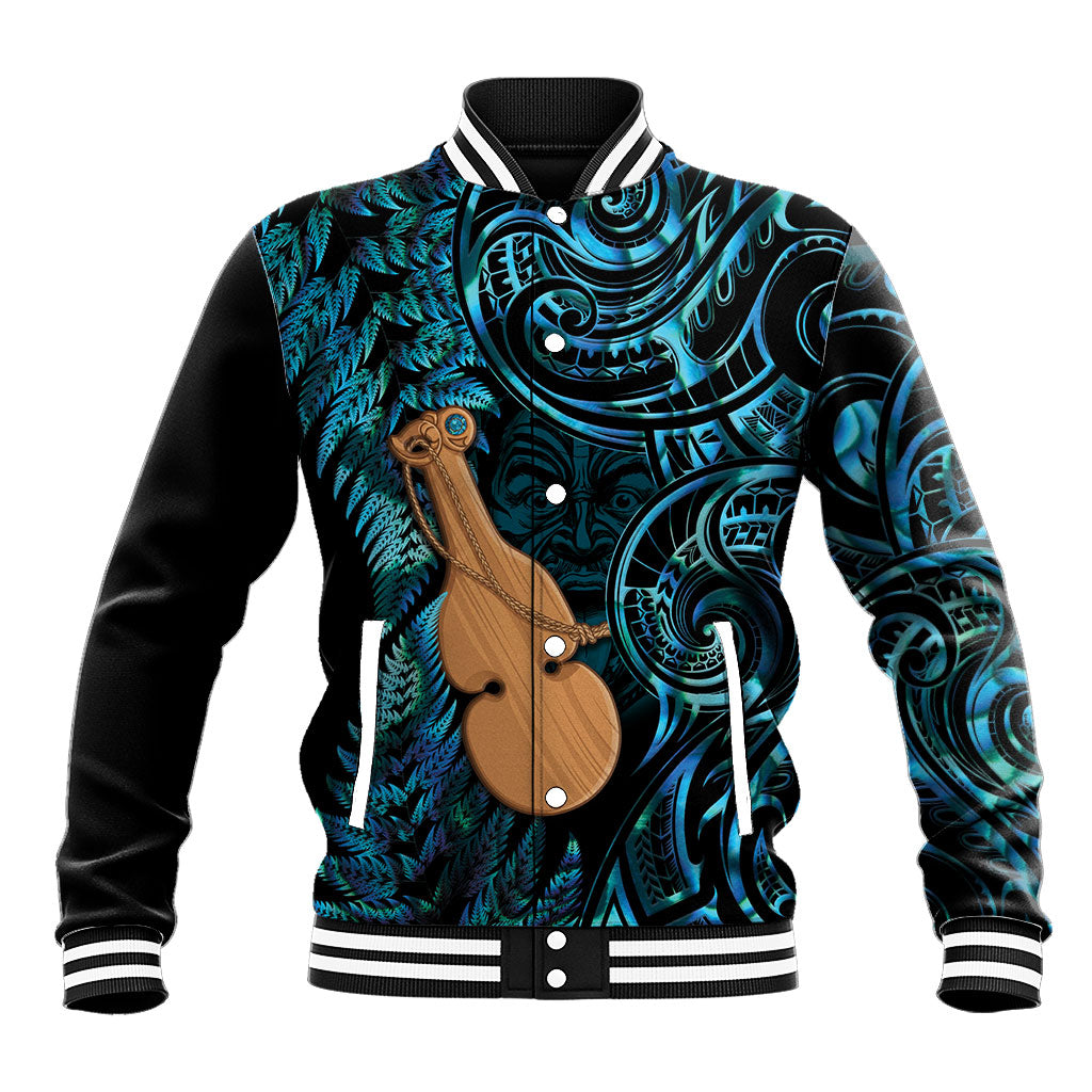 Kotiate New Zealand Baseball Jacket Maori Weapon Paua Shell Haka Fern