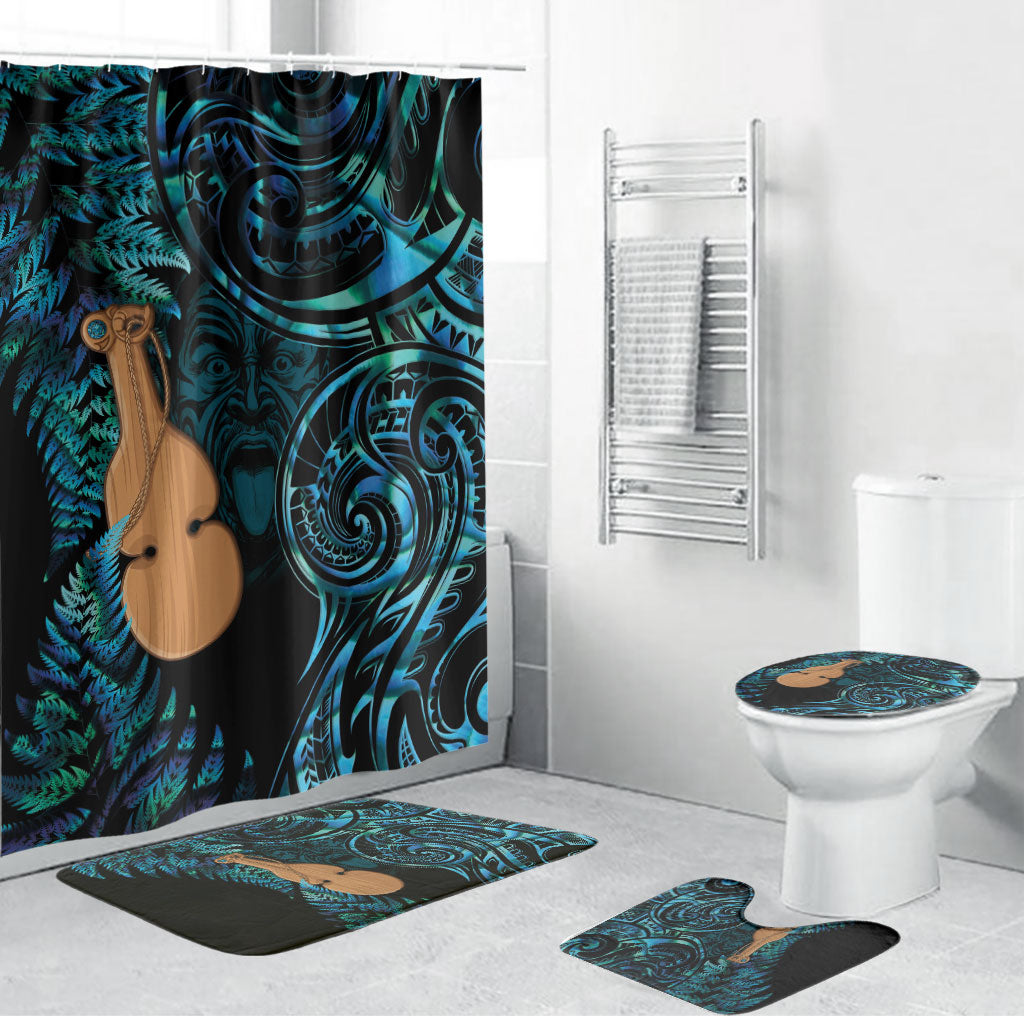 Kotiate New Zealand Bathroom Set Maori Weapon Paua Shell Haka Fern LT14 Bathroom Set (4 pcs) Turquoise - Polynesian Pride