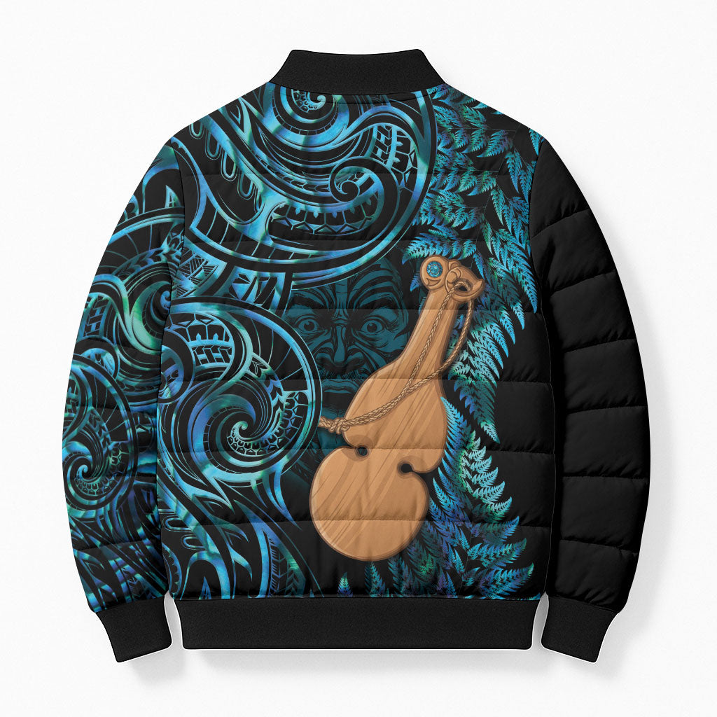 Kotiate New Zealand Bomber Puffer Jacket Maori Weapon Paua Shell Haka Fern LT14 - Polynesian Pride
