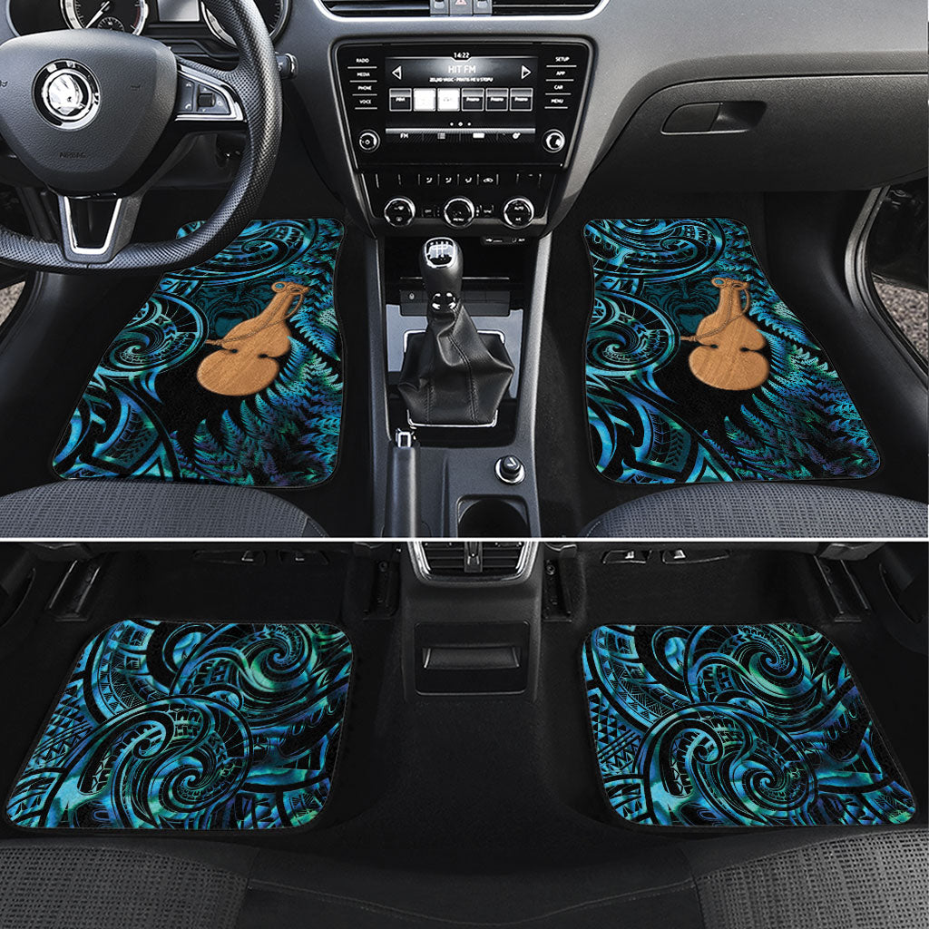 Kotiate New Zealand Car Mats Maori Weapon Paua Shell Haka Fern LT14 Set 4pcs Turquoise - Polynesian Pride