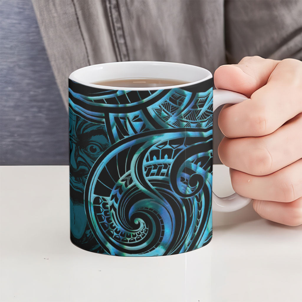 Kotiate New Zealand Ceramic Mug Maori Weapon Paua Shell Haka Fern LT14 - Polynesian Pride