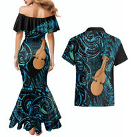 Kotiate New Zealand Couples Matching Mermaid Dress and Hawaiian Shirt Maori Weapon Paua Shell Haka Fern LT14 - Polynesian Pride
