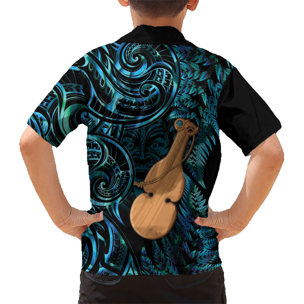 Kotiate New Zealand Family Matching Long Sleeve Bodycon Dress and Hawaiian Shirt Maori Weapon Paua Shell Haka Fern LT14 - Polynesian Pride