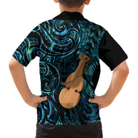 Kotiate New Zealand Family Matching Off Shoulder Short Dress and Hawaiian Shirt Maori Weapon Paua Shell Haka Fern LT14 - Polynesian Pride