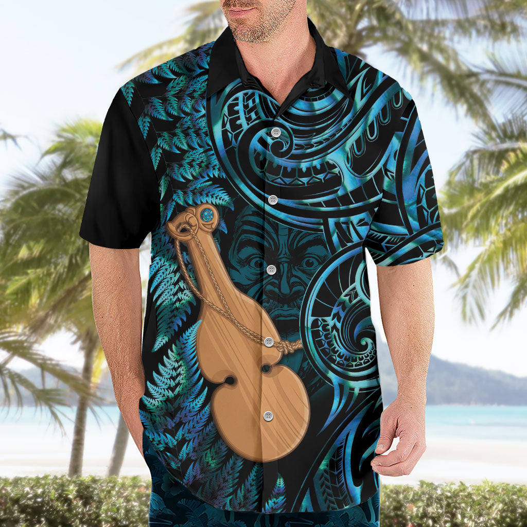Kotiate New Zealand Hawaiian Shirt Maori Weapon Paua Shell Haka Fern