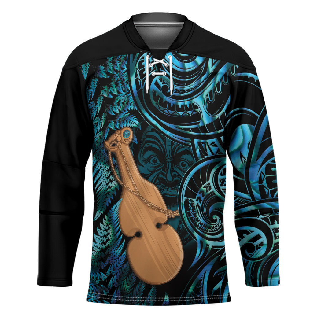 Kotiate New Zealand Hockey Jersey Maori Weapon Paua Shell Haka Fern LT14 Unisex Turquoise - Polynesian Pride