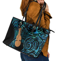 Kotiate New Zealand Leather Tote Bag Maori Weapon Paua Shell Haka Fern LT14 - Polynesian Pride