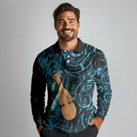 Kotiate New Zealand Long Sleeve Polo Shirt Maori Weapon Paua Shell Haka Fern LT14 - Polynesian Pride
