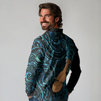 Kotiate New Zealand Long Sleeve Polo Shirt Maori Weapon Paua Shell Haka Fern LT14 - Polynesian Pride
