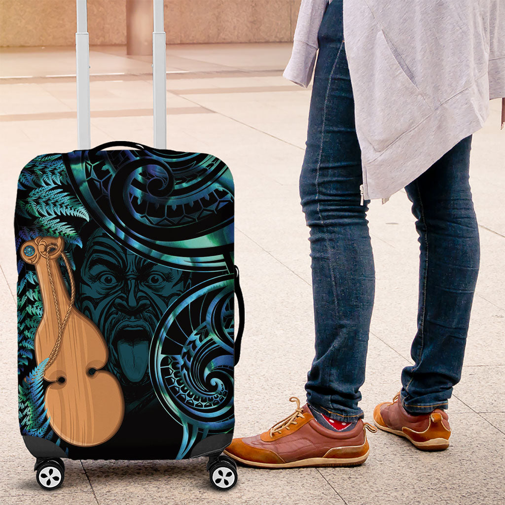 Kotiate New Zealand Luggage Cover Maori Weapon Paua Shell Haka Fern LT14 Turquoise - Polynesian Pride