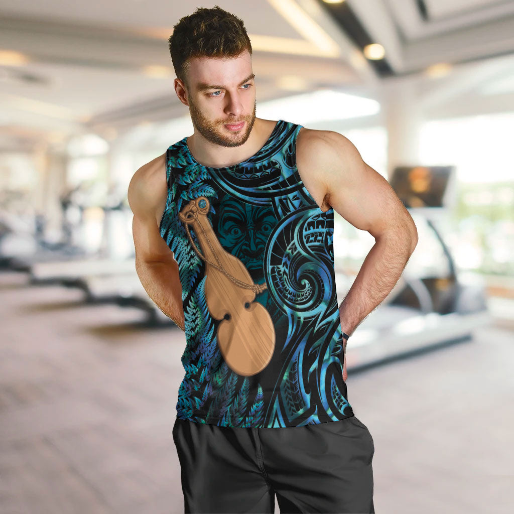 Kotiate New Zealand Men Tank Top Maori Weapon Paua Shell Haka Fern LT14 Turquoise - Polynesian Pride
