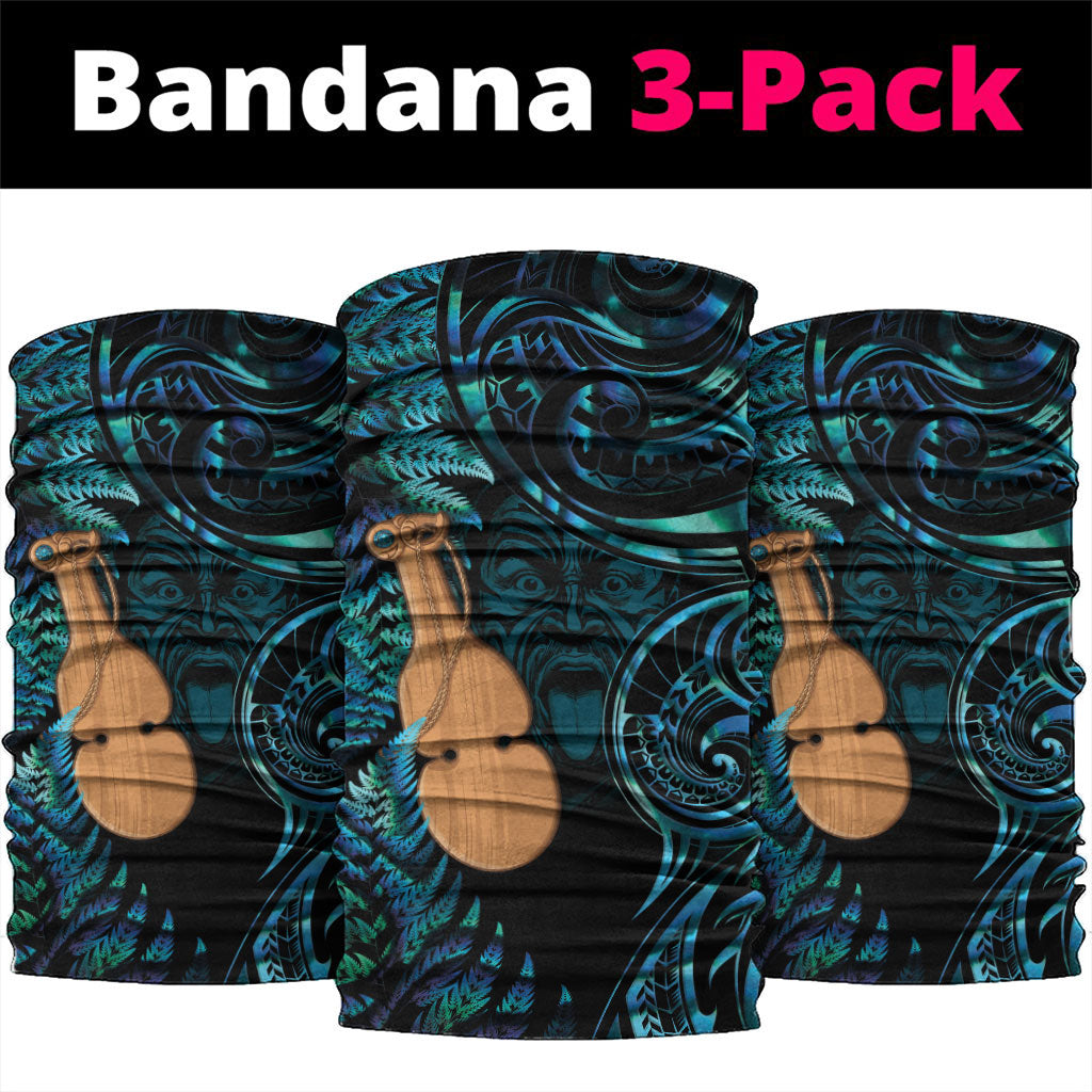 Kotiate New Zealand Neck Gaiter Maori Weapon Paua Shell Haka Fern LT14 package One Size: 25*50cm Turquoise - Polynesian Pride