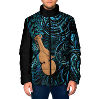 Kotiate New Zealand Padded Jacket Maori Weapon Paua Shell Haka Fern LT14 Men Turquoise - Polynesian Pride