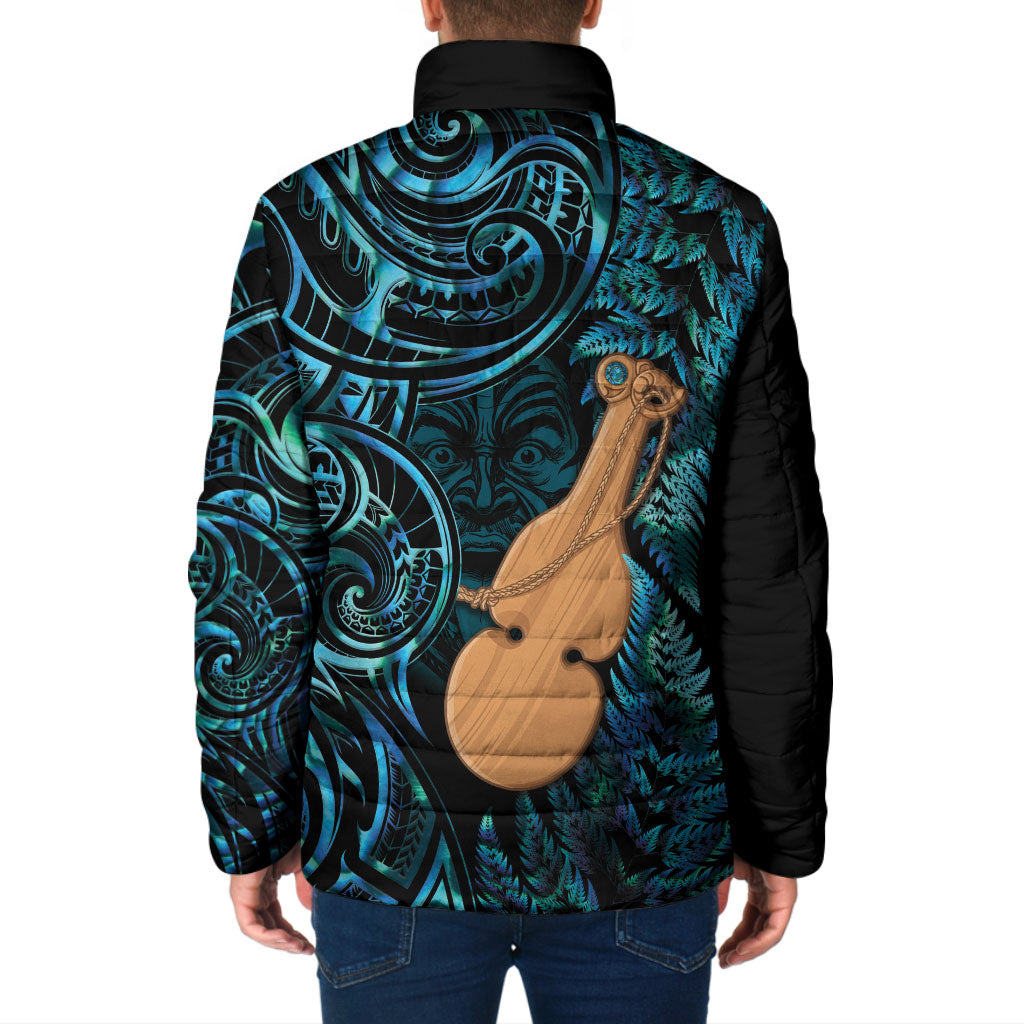 Kotiate New Zealand Padded Jacket Maori Weapon Paua Shell Haka Fern LT14 - Polynesian Pride