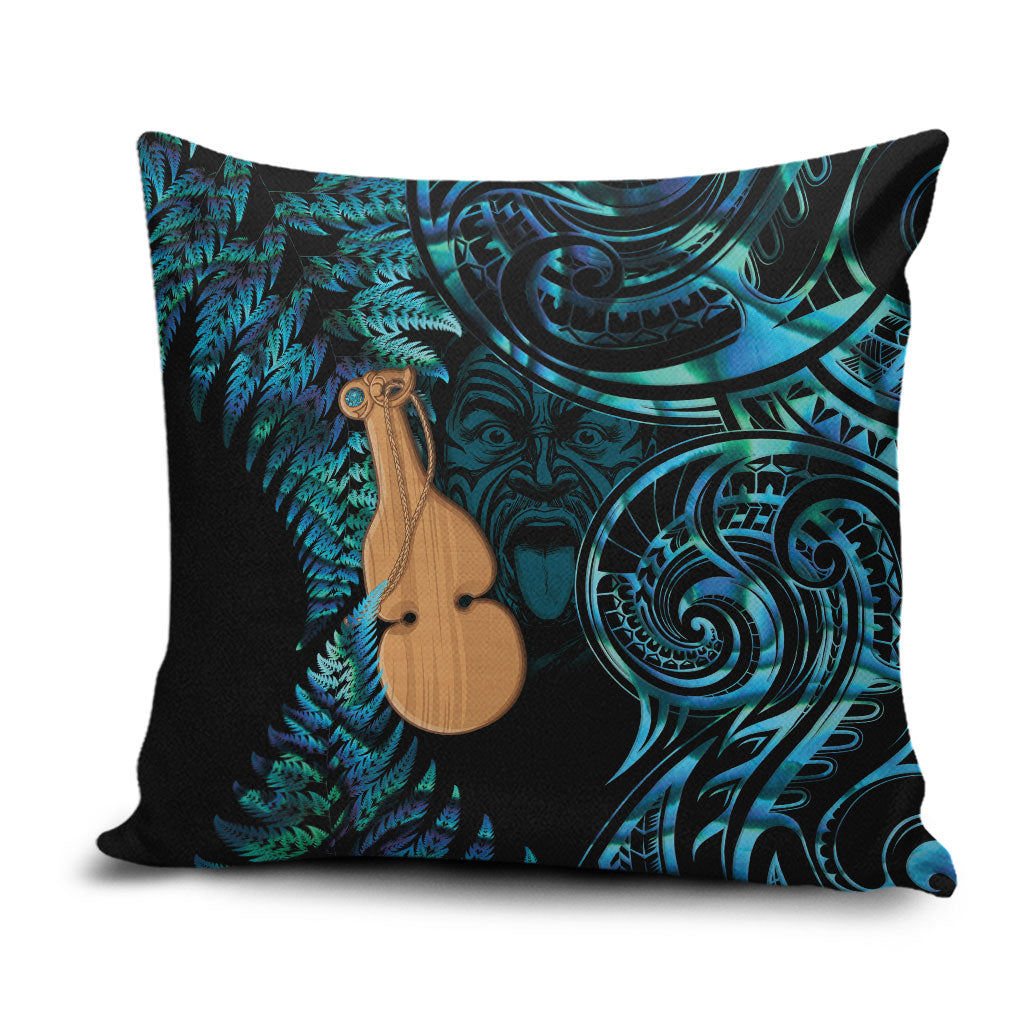 Kotiate New Zealand Pillow Cover Maori Weapon Paua Shell Haka Fern LT14 Turquoise - Polynesian Pride