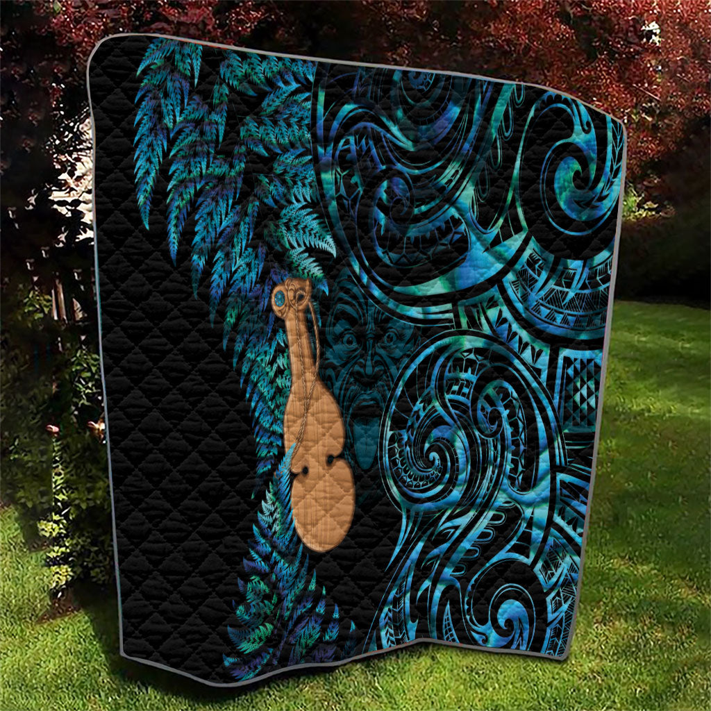 Kotiate New Zealand Quilt Maori Weapon Paua Shell Haka Fern LT14 - Polynesian Pride