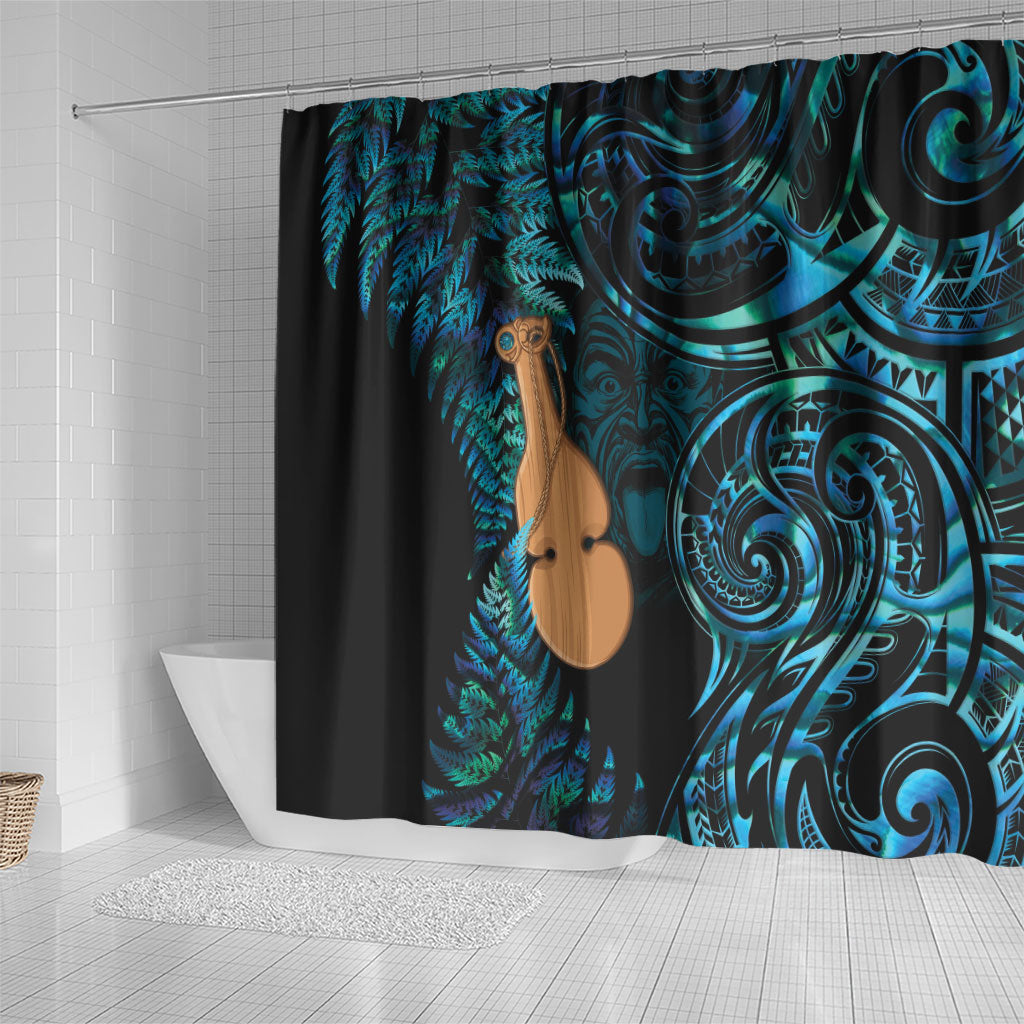 Kotiate New Zealand Shower Curtain Maori Weapon Paua Shell Haka Fern LT14 - Polynesian Pride