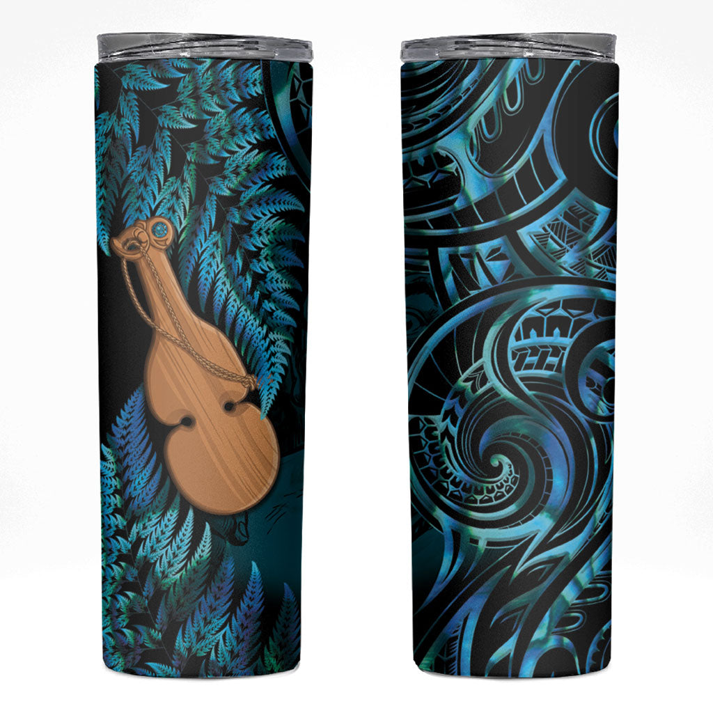 Kotiate New Zealand Skinny Tumbler Maori Weapon Paua Shell Haka Fern LT14 Turquoise - Polynesian Pride